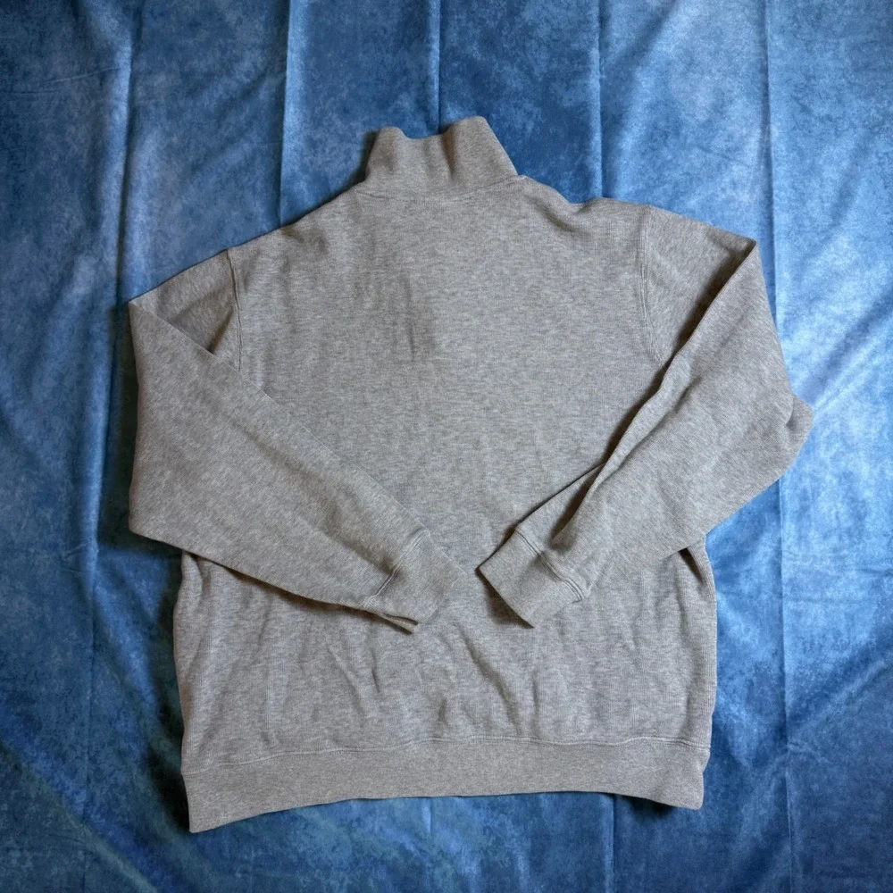 Lacoste Mens Quarter Zip Pullover Sweater Heather Gray Cotton SH192T XXL